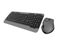 Klip Xtreme - Keyboard and mouse set - Spanish - Wireless - 2.4 GHz - Black and gray
