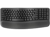 Logitech Ergo Series Wave Keys Wireless Ergonomic Keyboard with Cushioned Palm Rest, Graphite - Teclado - con reposamano