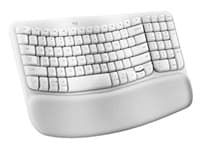 Logitech Ergo Series Wave Keys Wireless Ergonomic Keyboard with Cushioned Palm Rest, Off-white - Teclado - con reposaman